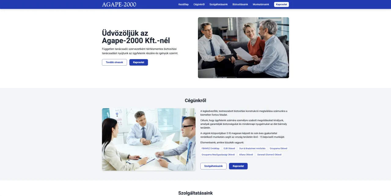 Agape 2000 weboldal